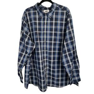 NWT - Harbor Bay DXL Mens Blue Plaid Long Sleeve Button Down Shirt - Size 2XL